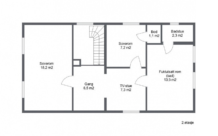 Plantegning 2.etasje Galleribilde