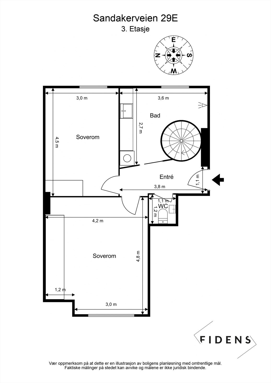 Plantegning 3. etasje, avvik kan forekomme Galleribilde