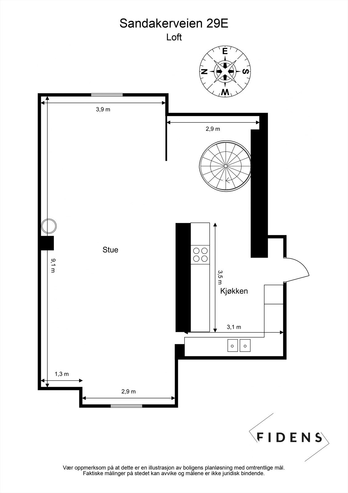 Plantegning loft, avvik kan forekomme Galleribilde