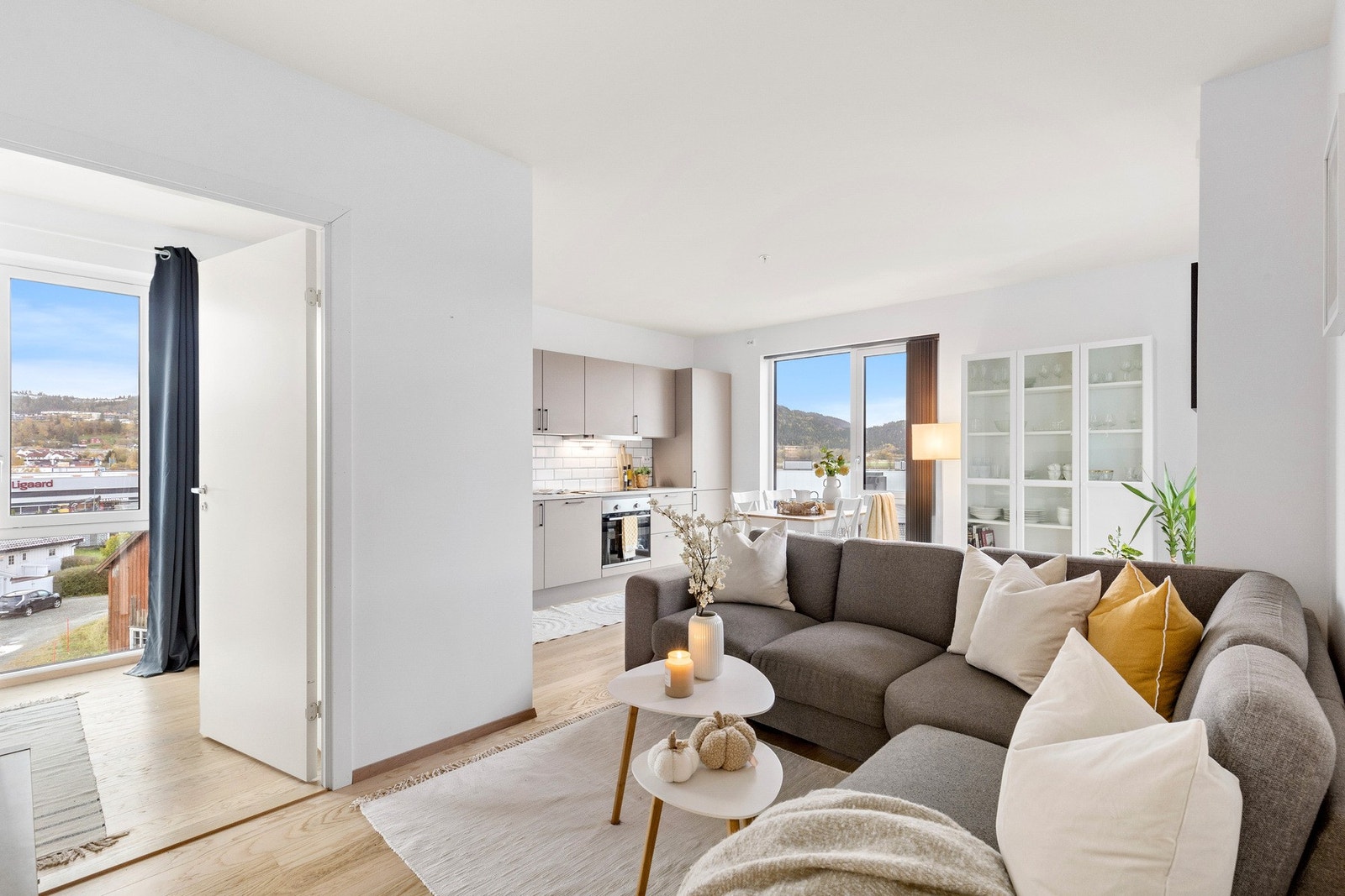 Velkommen til Ringbanen 46 - En moderne og stilren 3-roms hjørneleilighet i toppetasje på Hangaren - Stjørdals nye bydel. Galleribilde