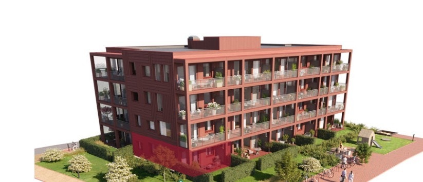 Kunstnerisk illustrasjon. Viser leilighetens plassering. Bilde lånt av Selvaag Bolig. Galleribilde