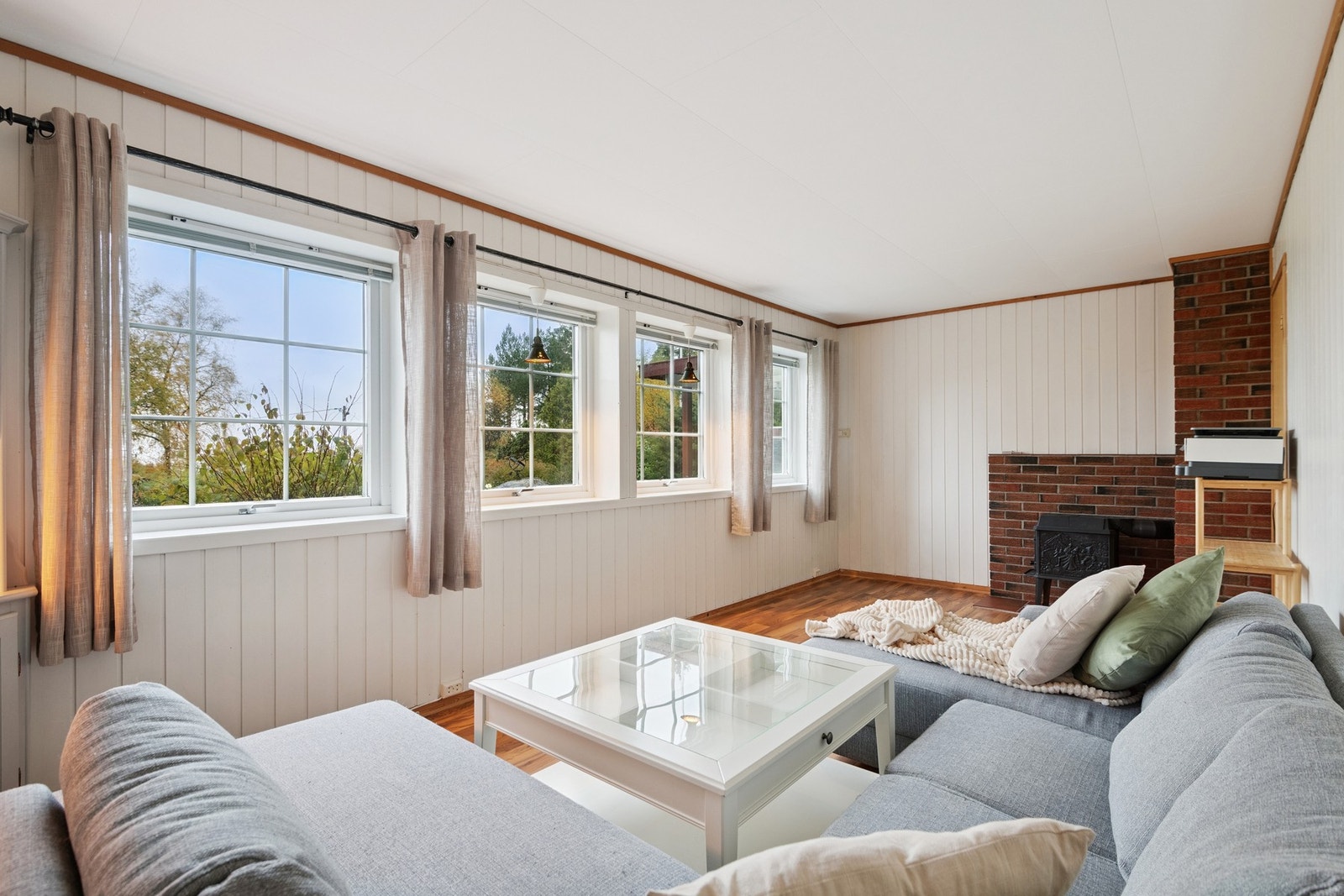 Sokkeletasjen har en romslig stue med muligheten for vedfyring. Galleribilde