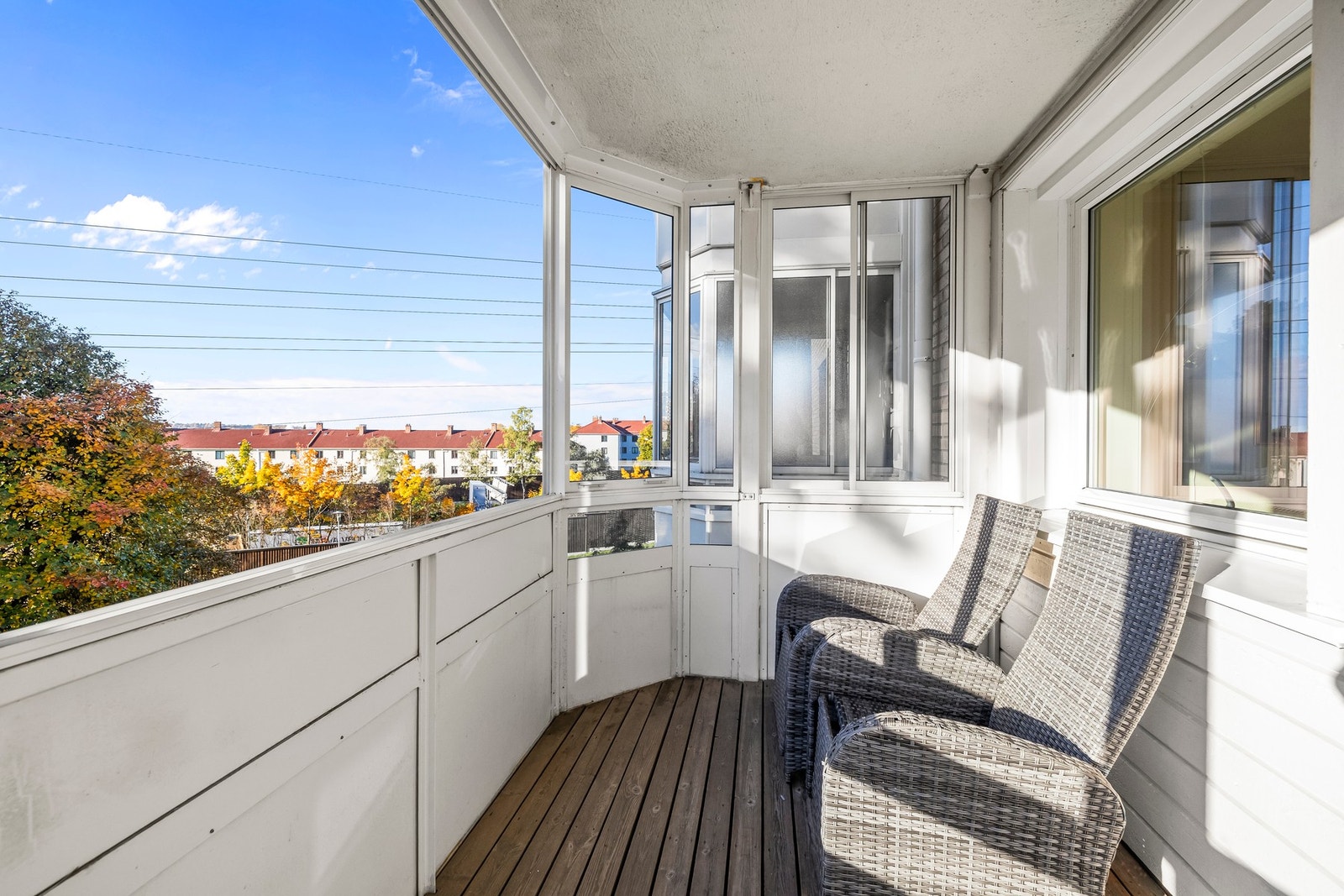 Flott innglasset balkong på 9 kvm. Galleribilde