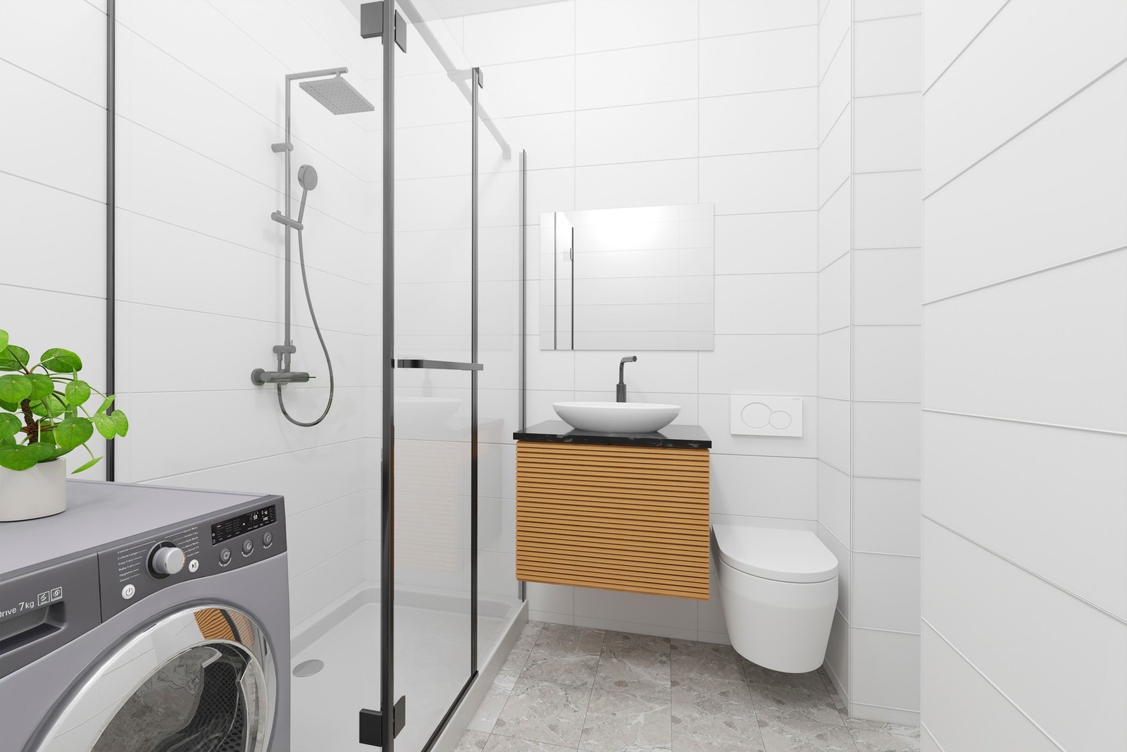 Digitalt oppusset bad for å vise potensiale. Galleribilde