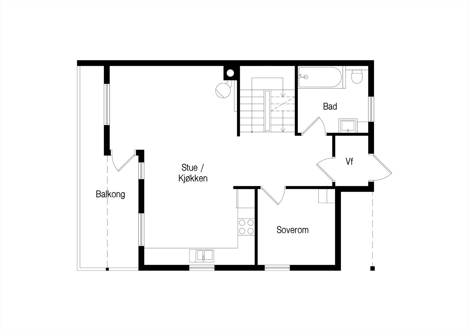 Plantegning 1.etg Galleribilde