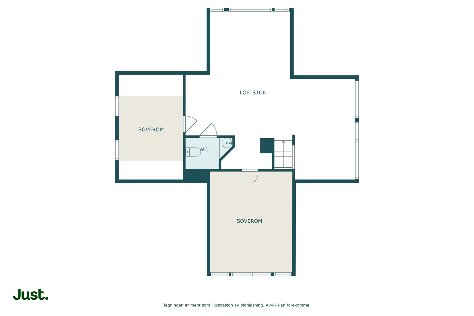 Planskisse loftsetasje. Galleribilde