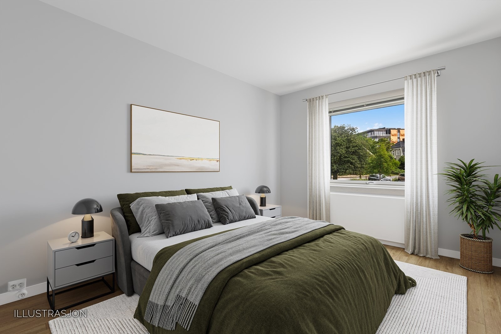 Hovedsoverommet (digital møblering) Galleribilde