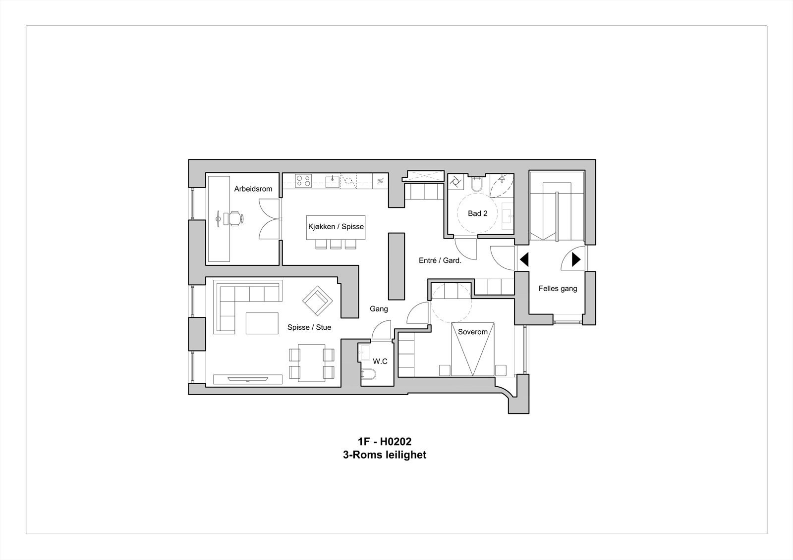 Planløsningen er nøye gjennomtenkt og tegnet av arkitekt. Galleribilde