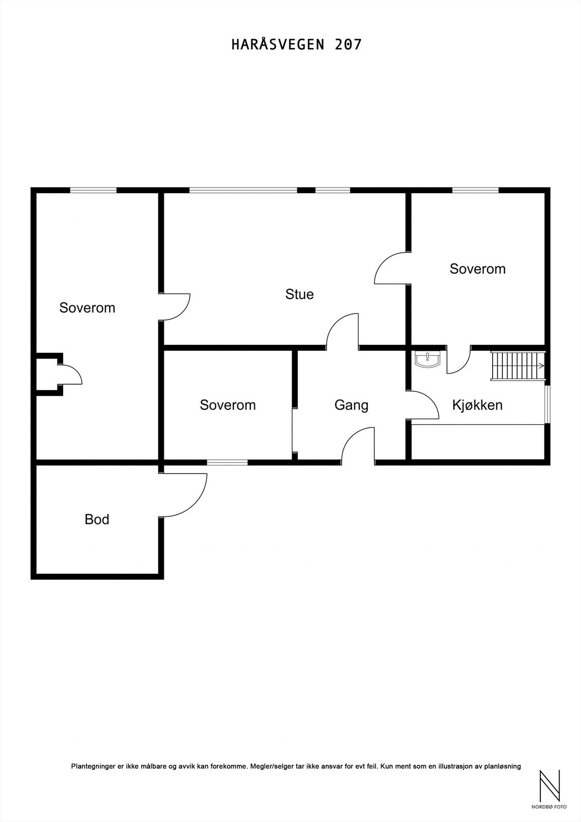 Plantegning med rom slik de fremstår i dag (Det finnes ikke tegninger) Galleribilde