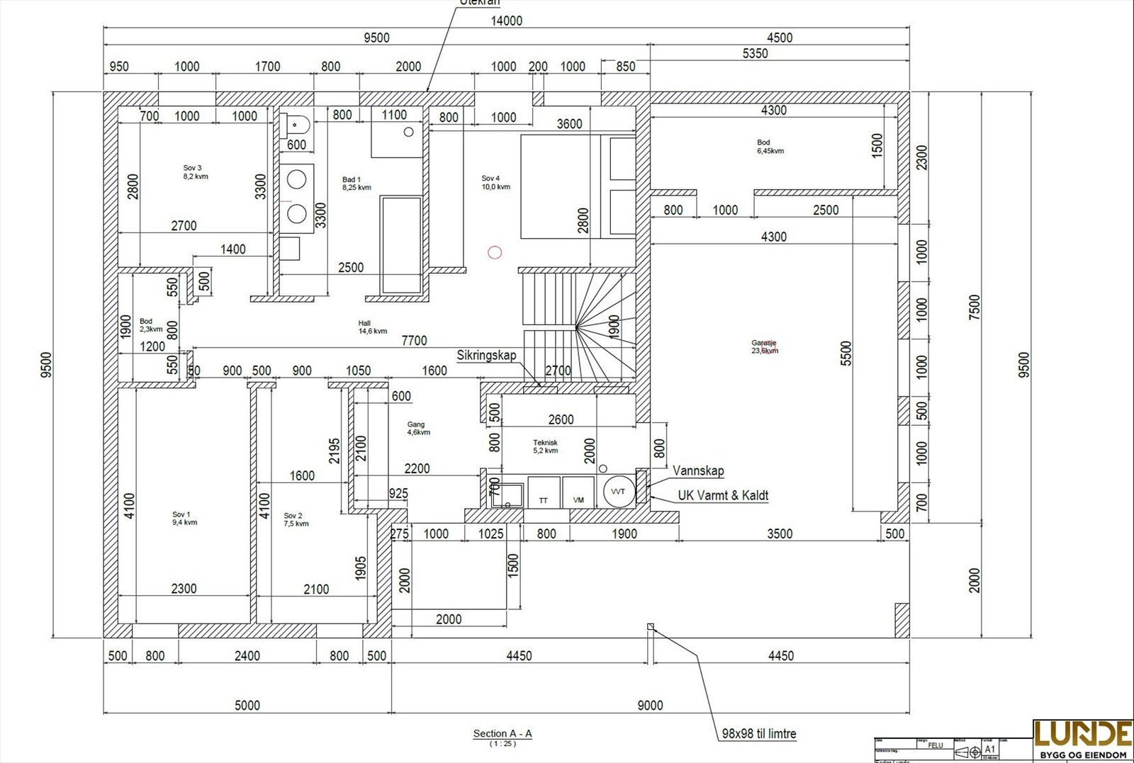 Plantegning 1. etasje - Plantegning kan avvike noe. Galleribilde