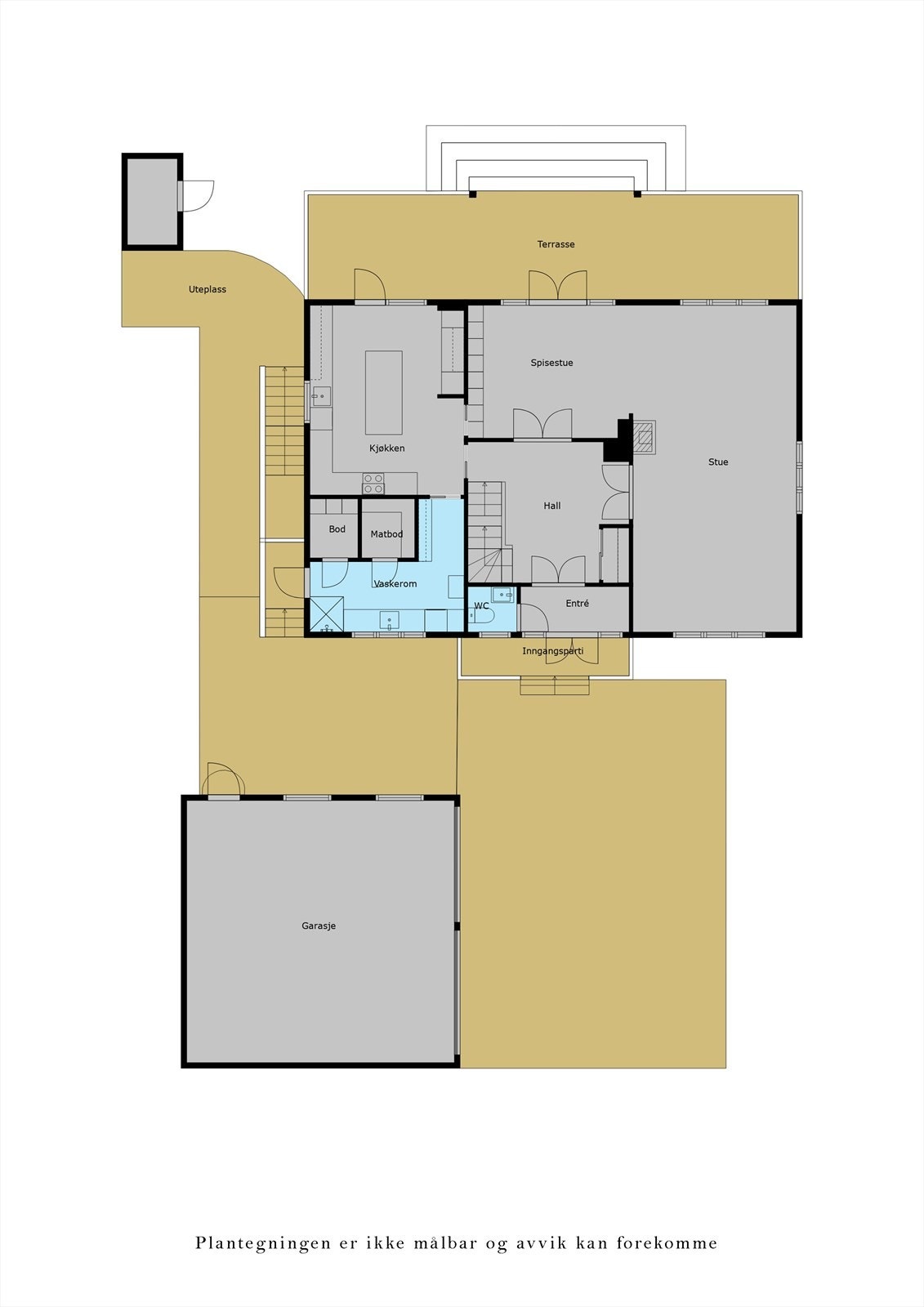Plantegning - Hovedplan - Bolig og garasje Galleribilde