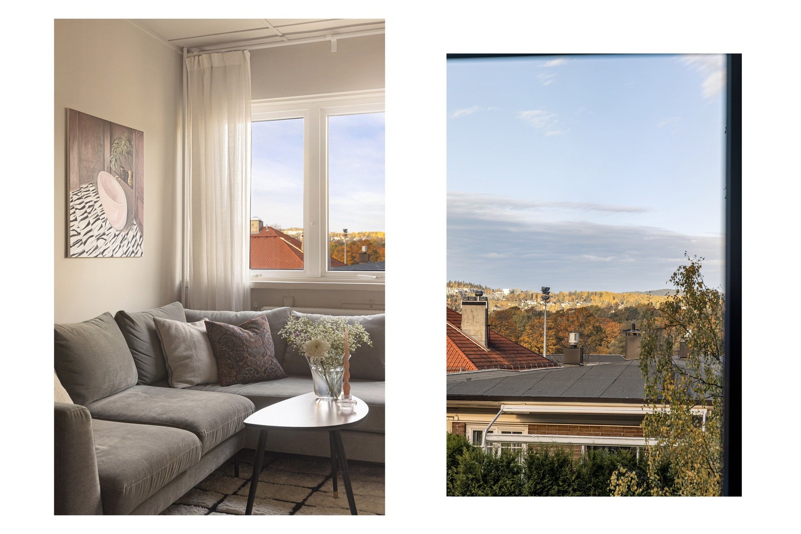 Høyt og fritt i byggets 5.etasje, får man nemlig dette utsynet. Ganske deilig midt i storbyen, vel? Galleribilde