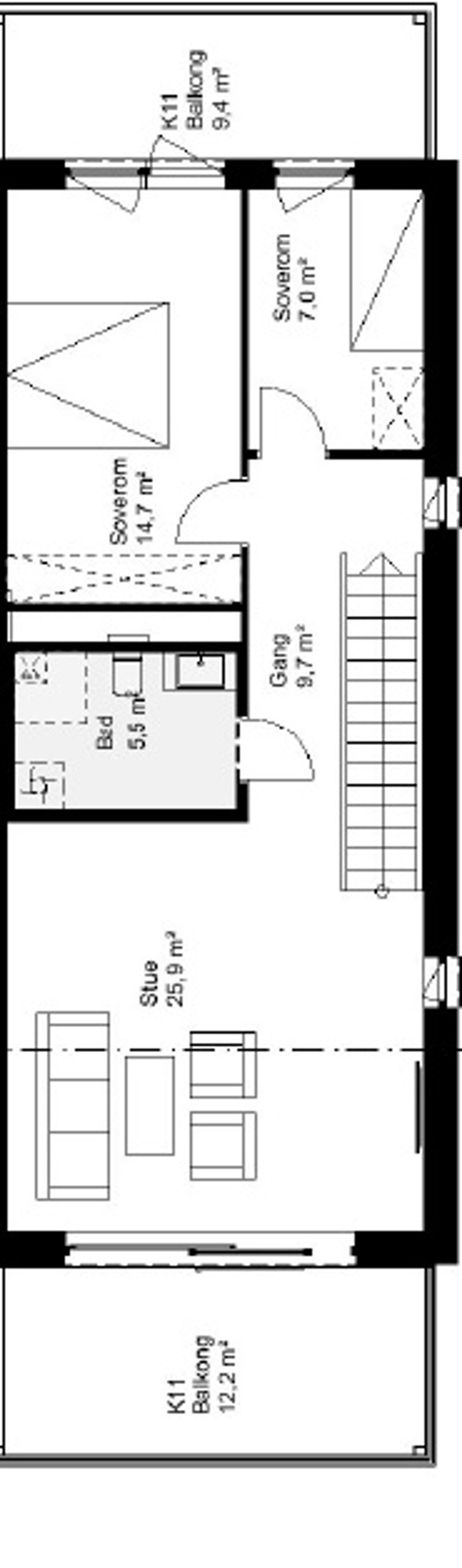 Plantegning 2. etasje Galleribilde