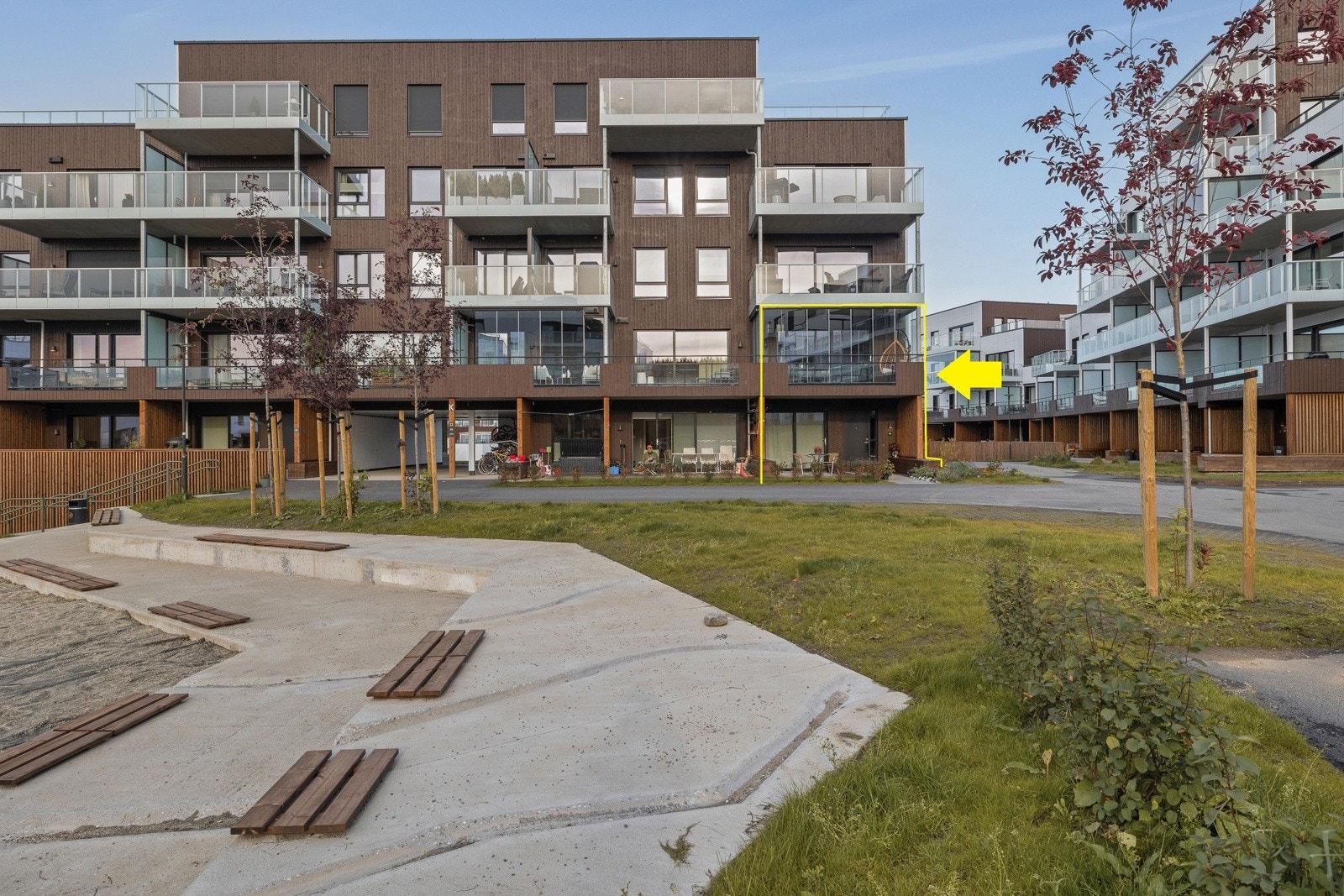 Marmælen 1 er en moderne, romslig og svært praktisk townhouseleilighet plassert i Norrøna Boligpark Galleribilde