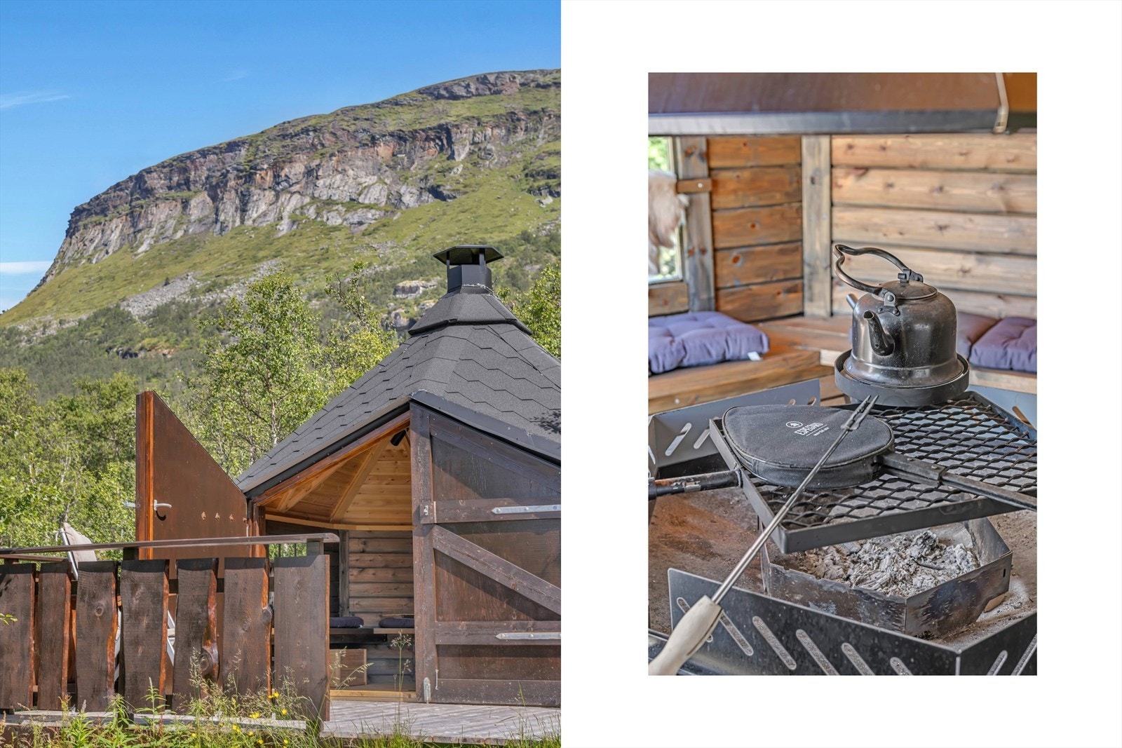 - Grillhytten er innredet og måler hele 9m² - Galleribilde