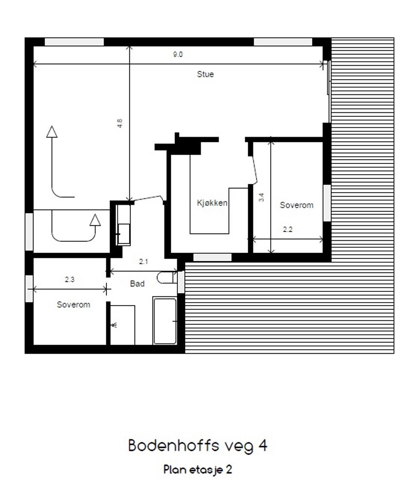 Plantegning 2. etasje Galleribilde