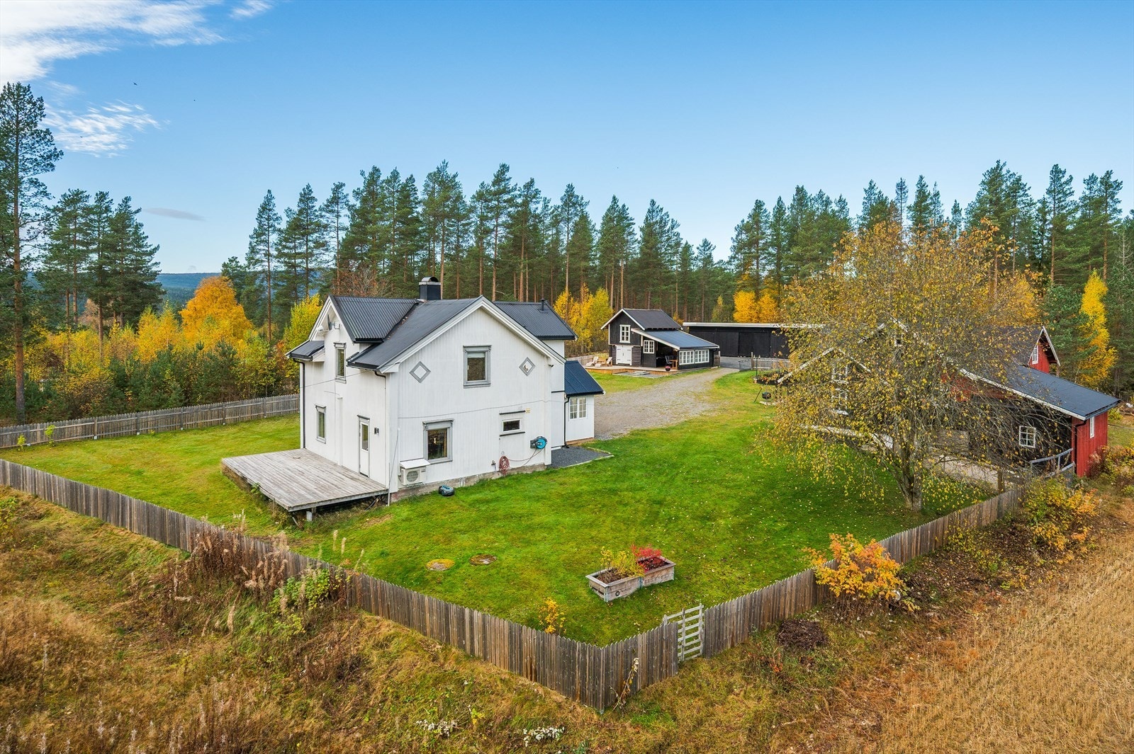 Tunet er inngjerdet og det er god boltringsplass for både to- og firebeinte! Galleribilde