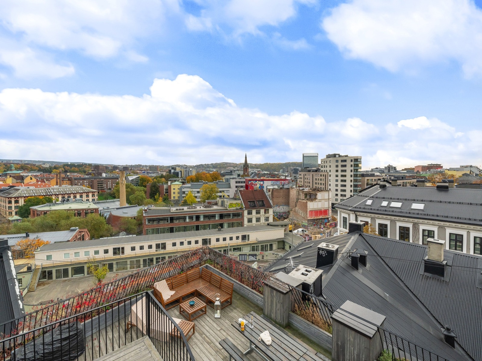 Sameiet har en fantastisk takterrasse til stor glede for beboerne. Galleribilde