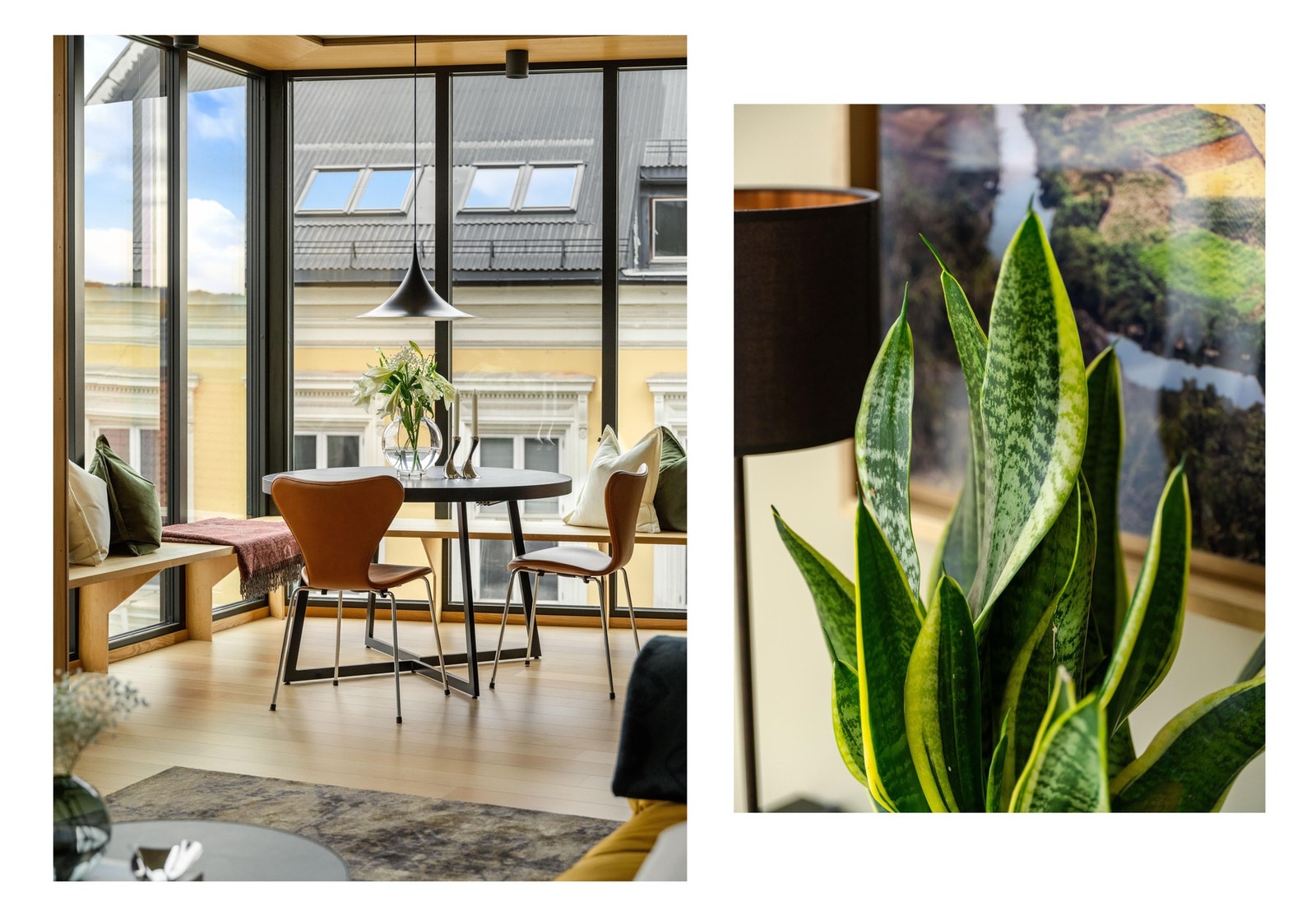 Her får du gjennomgående høy standard på materialer og overflater fra byggeår 2021. Legg bare merke til de store vindusflatene fra gulv til tak som slipper inn rikelig med naturlig dagslys. Galleribilde