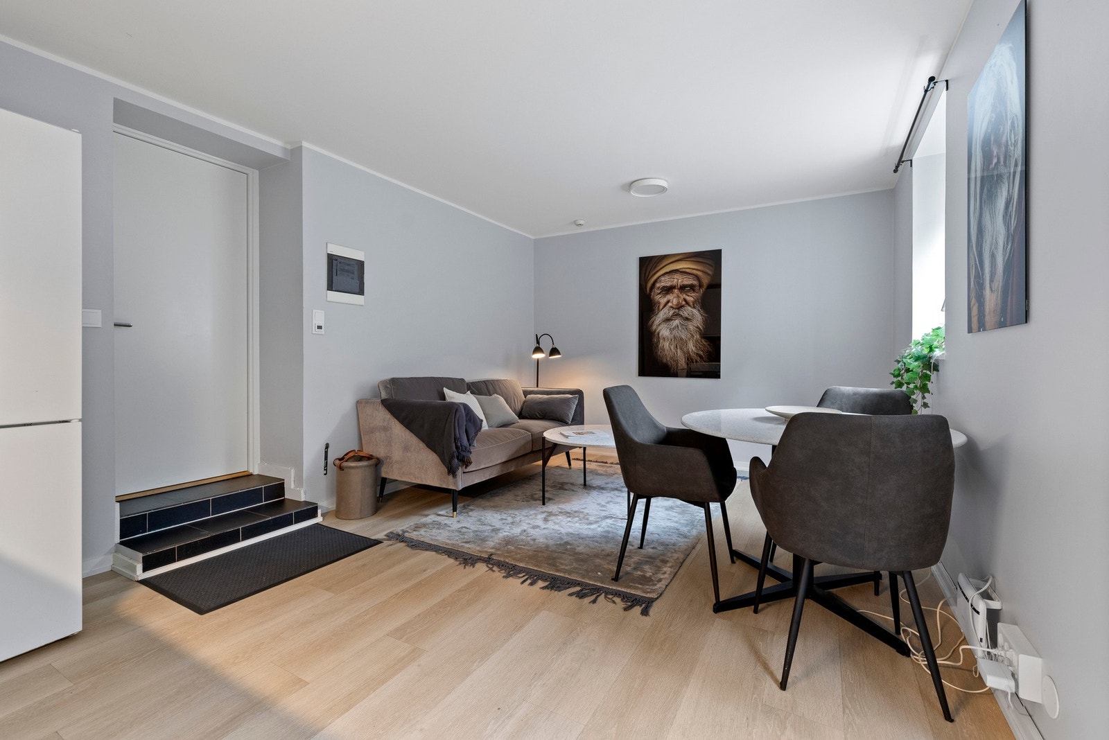 God plass til sofagruppe og spisestue. Galleribilde