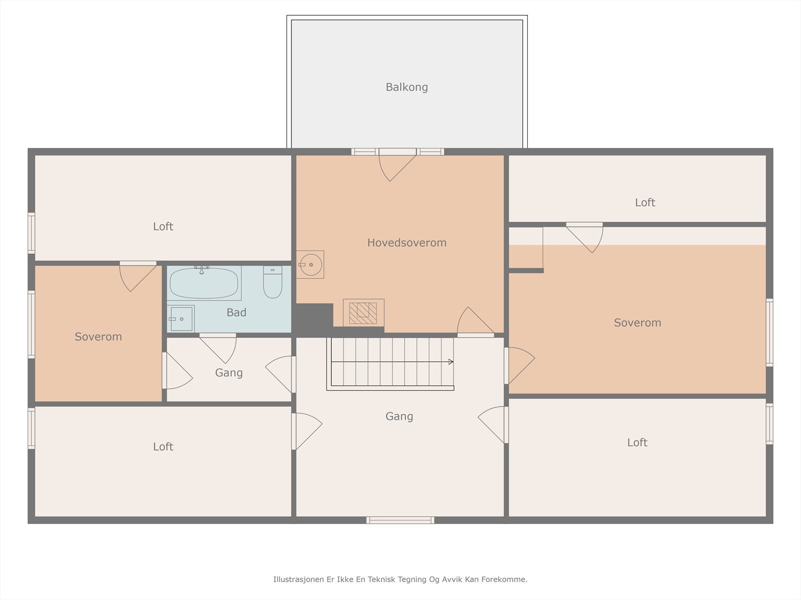 Hovedhuset - andre etasje. Galleribilde