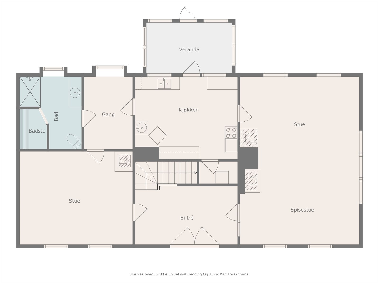 Hovedhuset - første etasje. Galleribilde