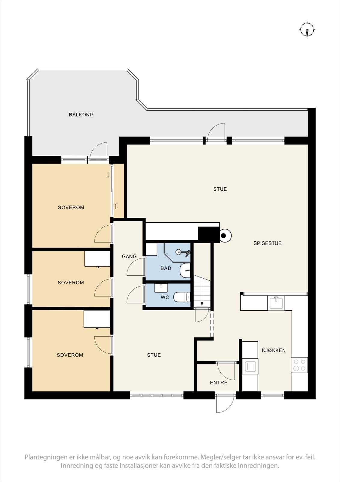 Plantegning hoveddel 1. etasje. Galleribilde