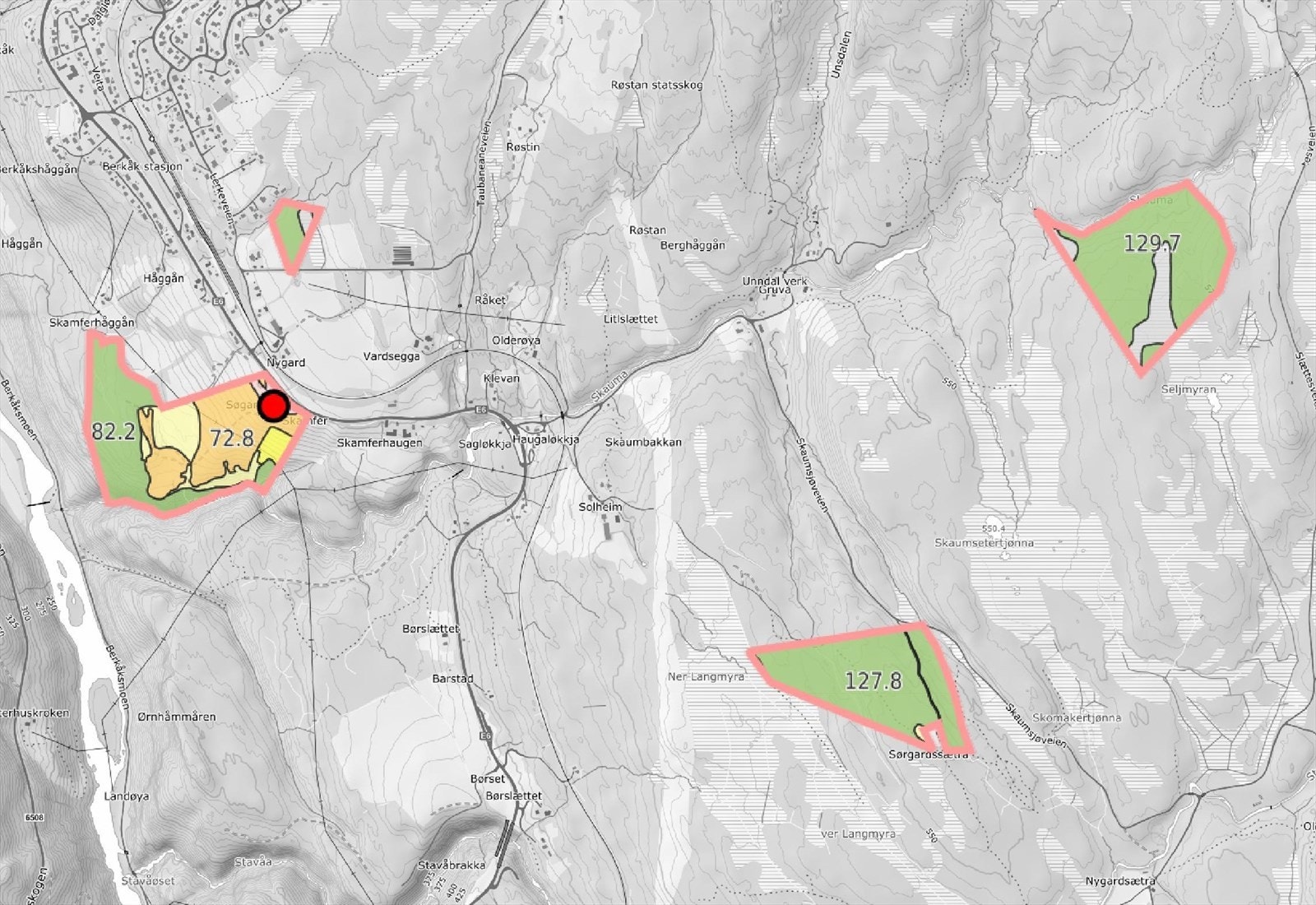 Oversikt over teigene Galleribilde