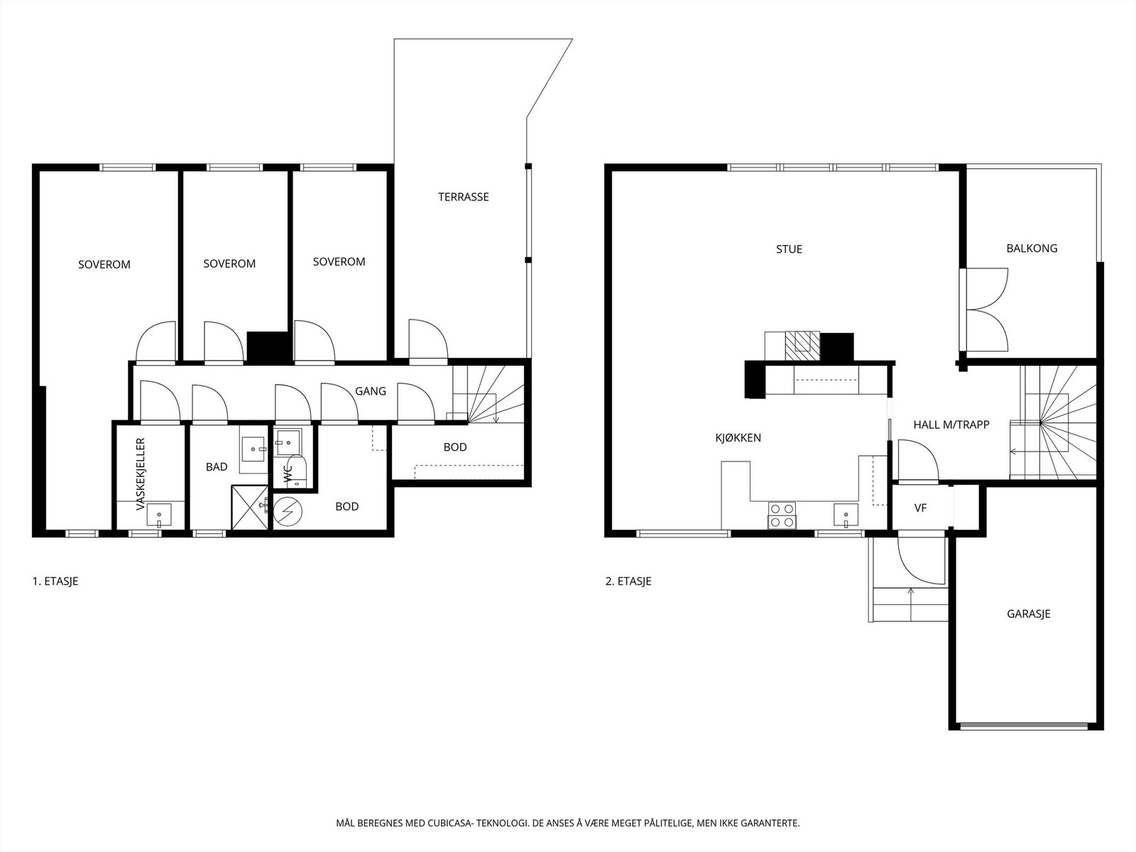 Plantegning begge etasjer Galleribilde