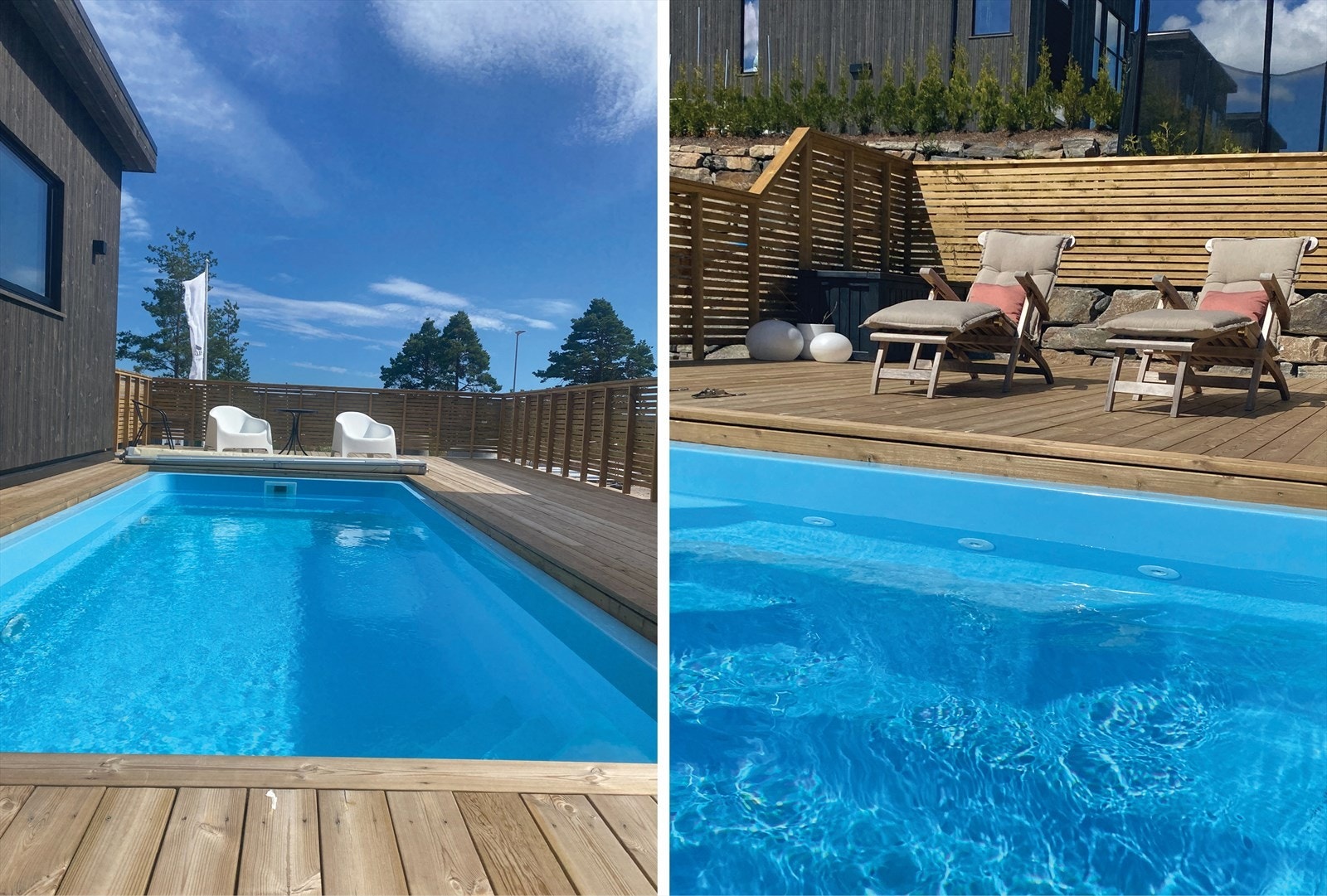 Terrasseanlegg med basseng Galleribilde