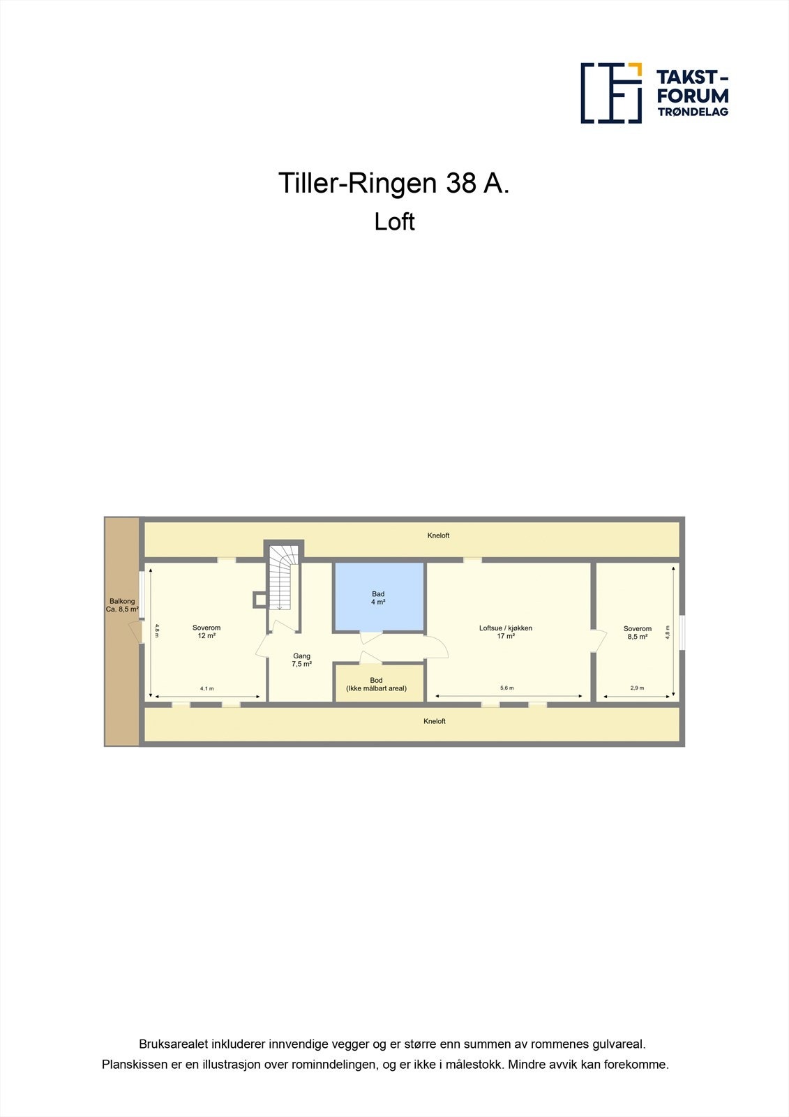 Planskisse loft. Galleribilde