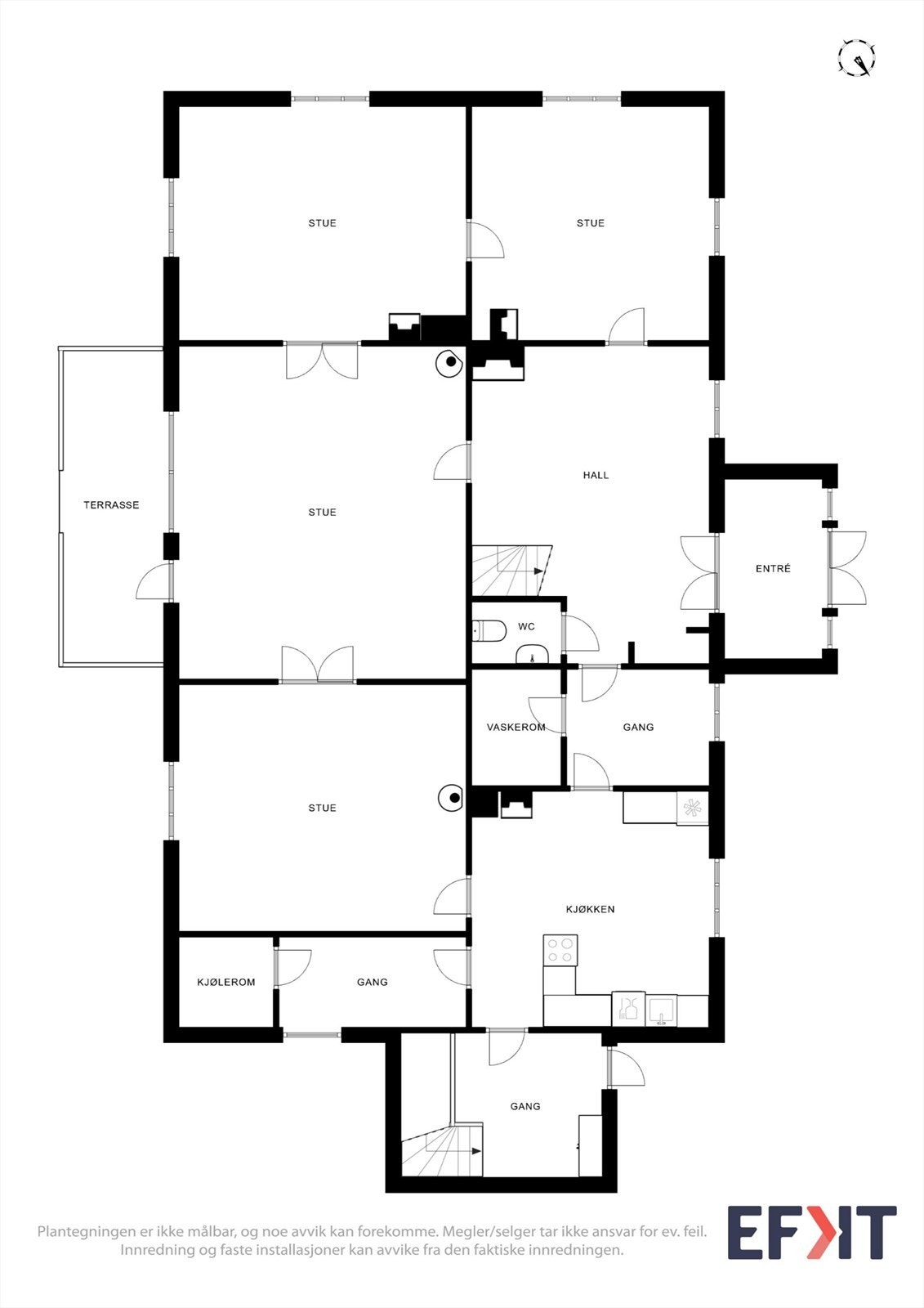 Plantegning 1. etasje Galleribilde