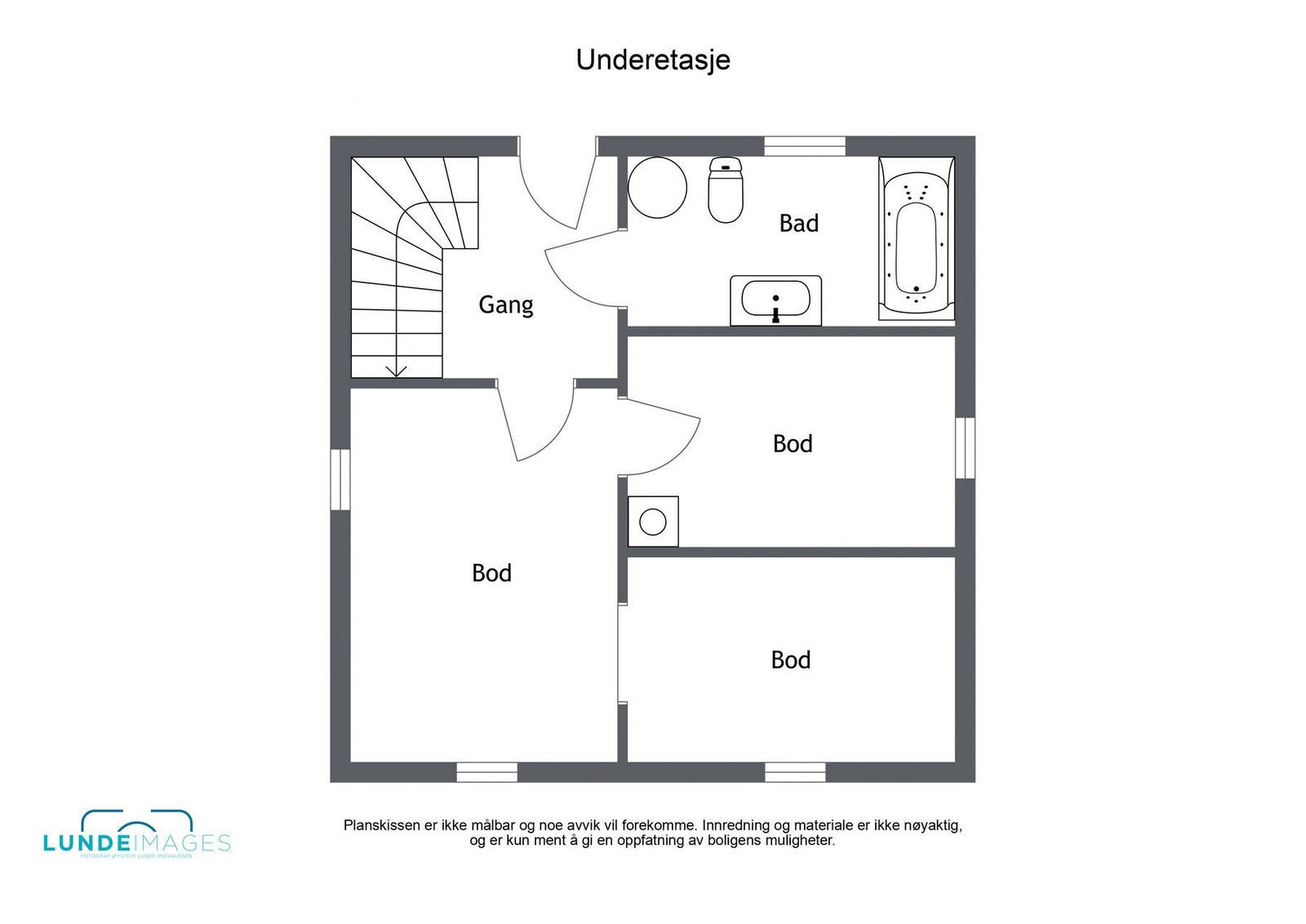 Planskisse kjeller - ikke målbar Galleribilde