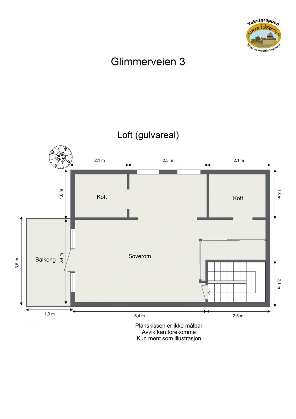 Pantegning loftsplan Galleribilde