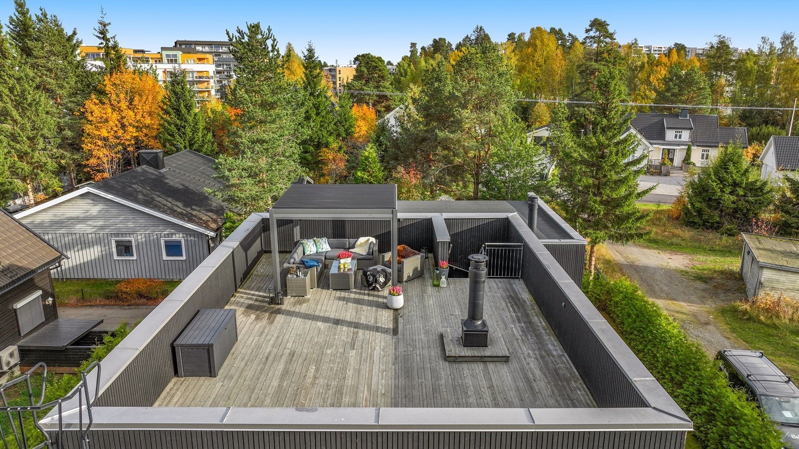 Luksus med egen takterrasse på 72 kvm. Perfekt for sommerfest! Galleribilde