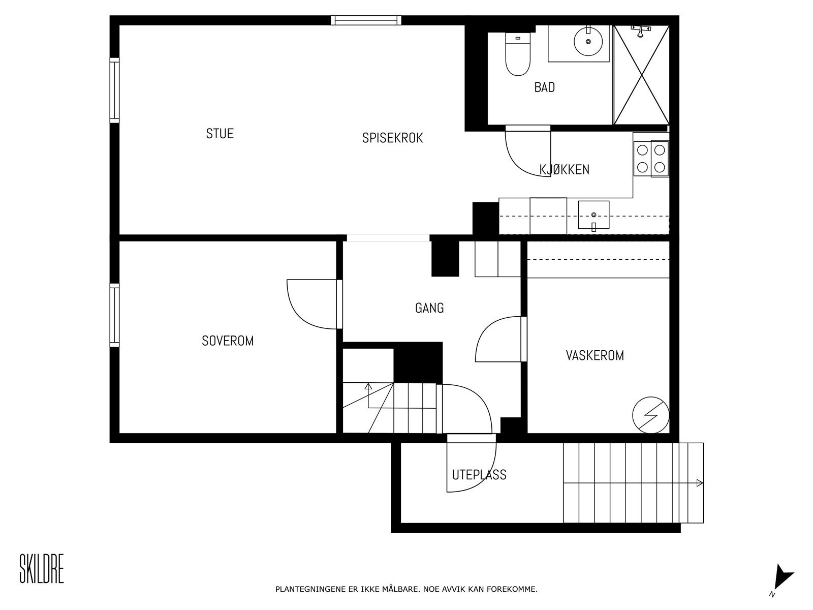 Kjelleren har vannbåren gulvvarme og inneholder stue/kjøkken, soverom, bad og vaskerom. Galleribilde