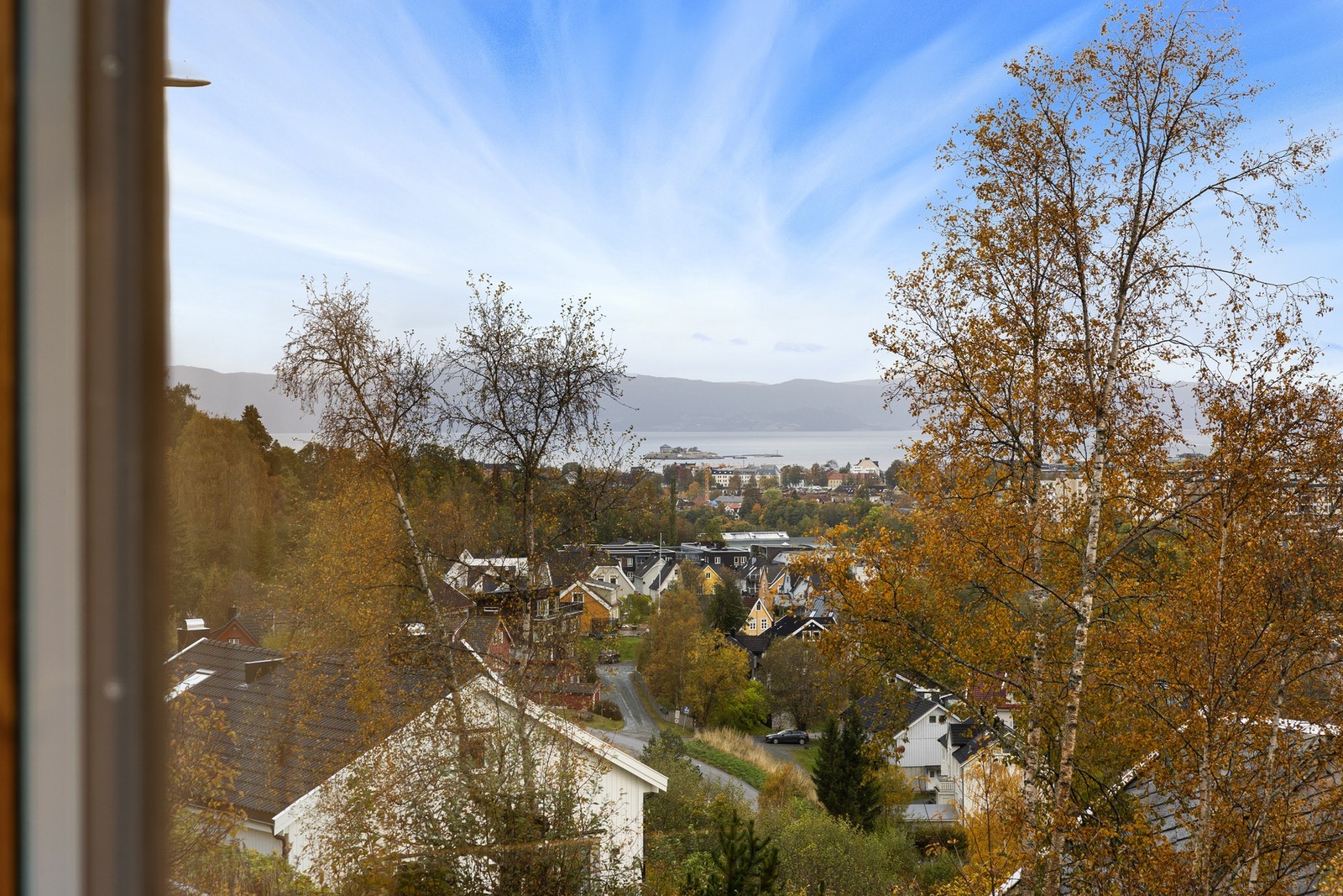 Utsiktsbilde mot Trondheimsfjorden og Munkholmen. Galleribilde