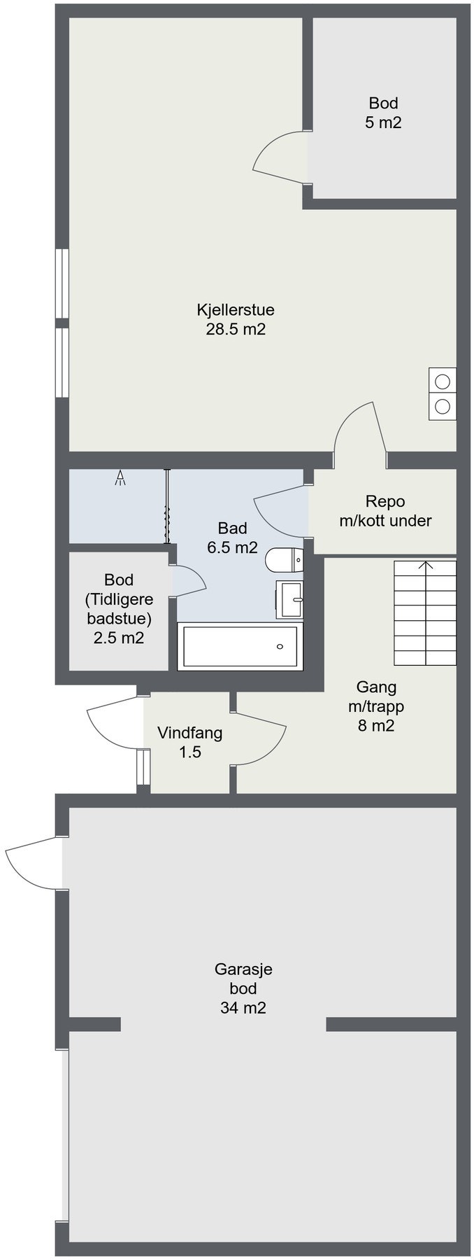 Planskisse kjelleretasje Galleribilde
