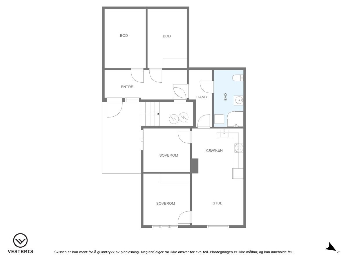 Plantegning. Bodene blir 2 nye soverom Galleribilde