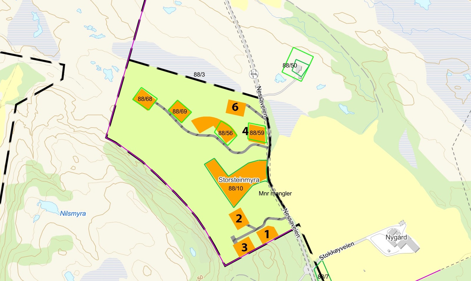 Tomteområdet er regulert for totalt 9 fritidstomter Galleribilde