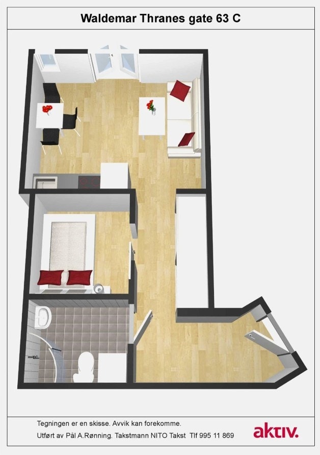 En svært arealeffektiv og god planløsning. Galleribilde