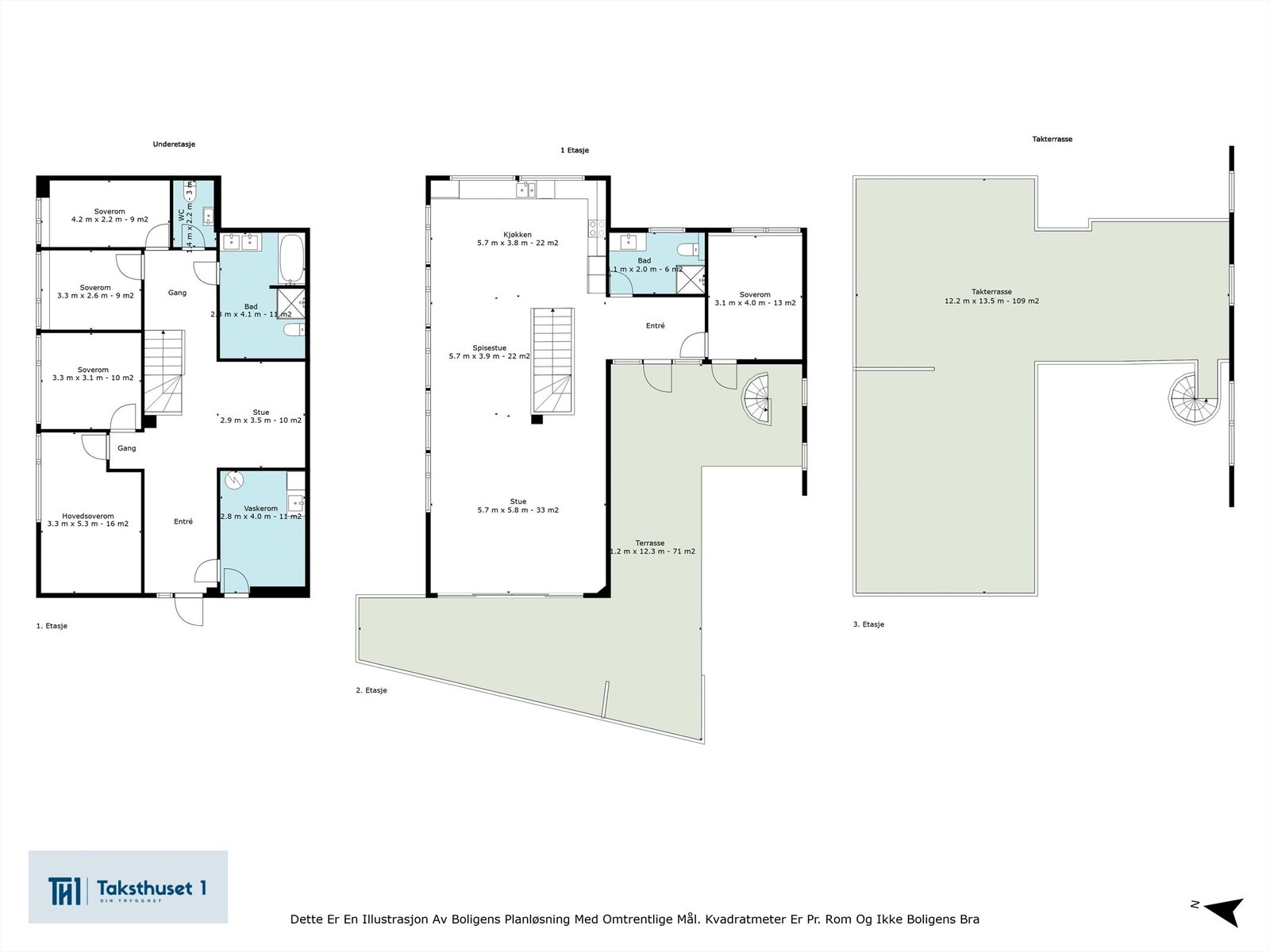 Plantegning alle plan Galleribilde