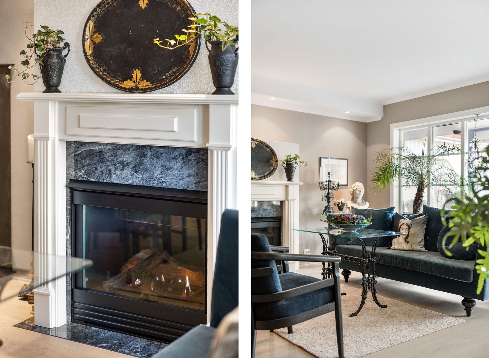 Stuen har også en flott gasspeis som gir en god og lun stemning. Galleribilde