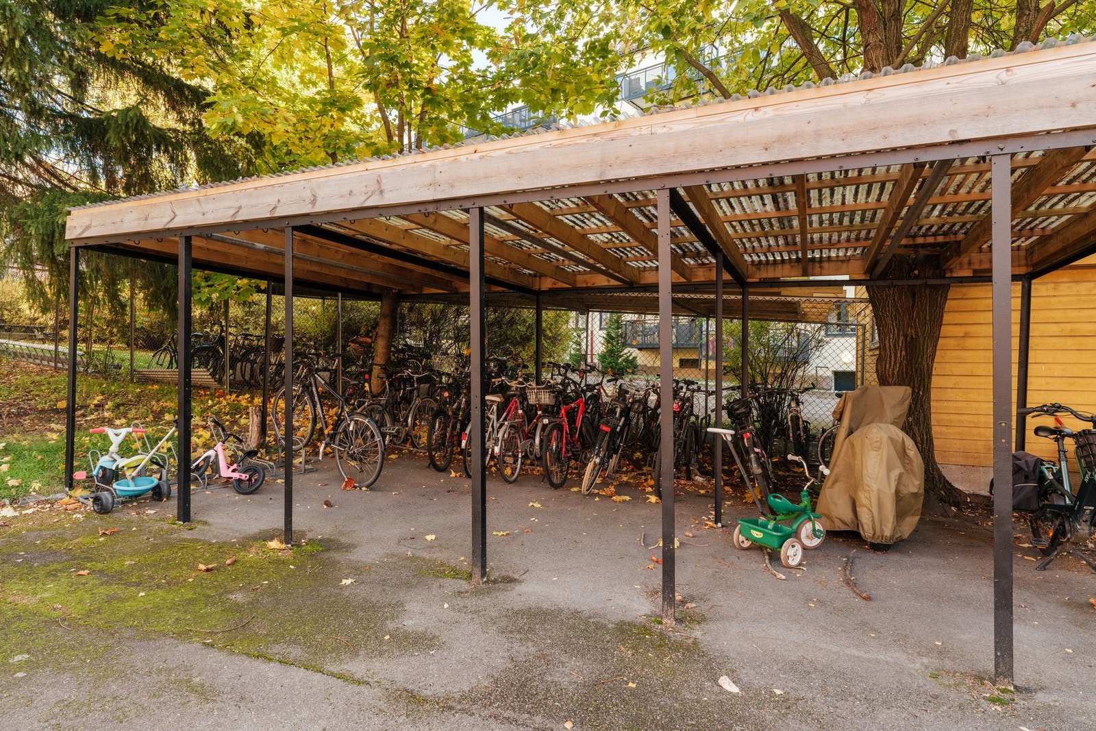 Utvendig sykkelparkering, det finnes også innvendig Galleribilde