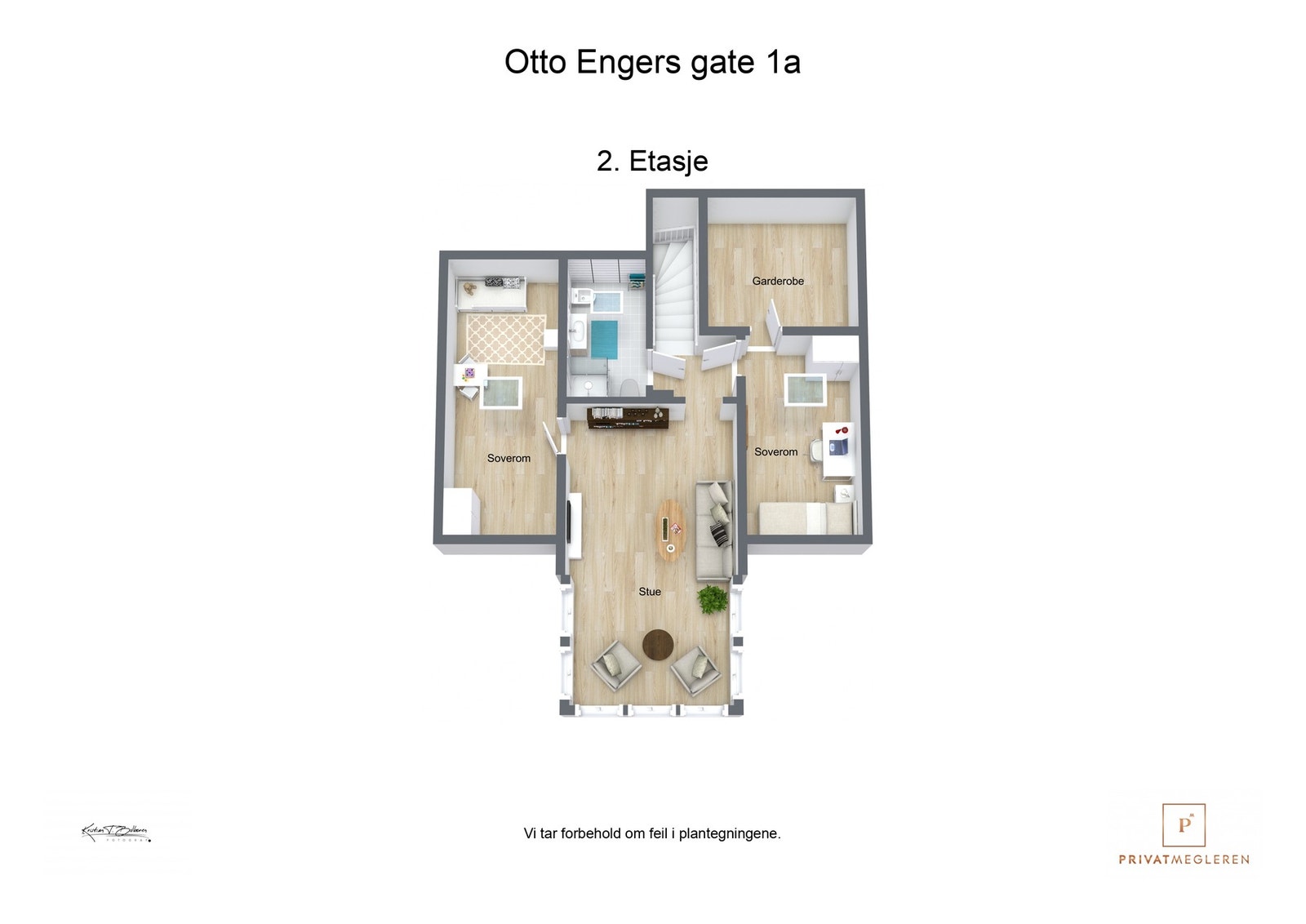 3 D plantegning 2. etasje Galleribilde