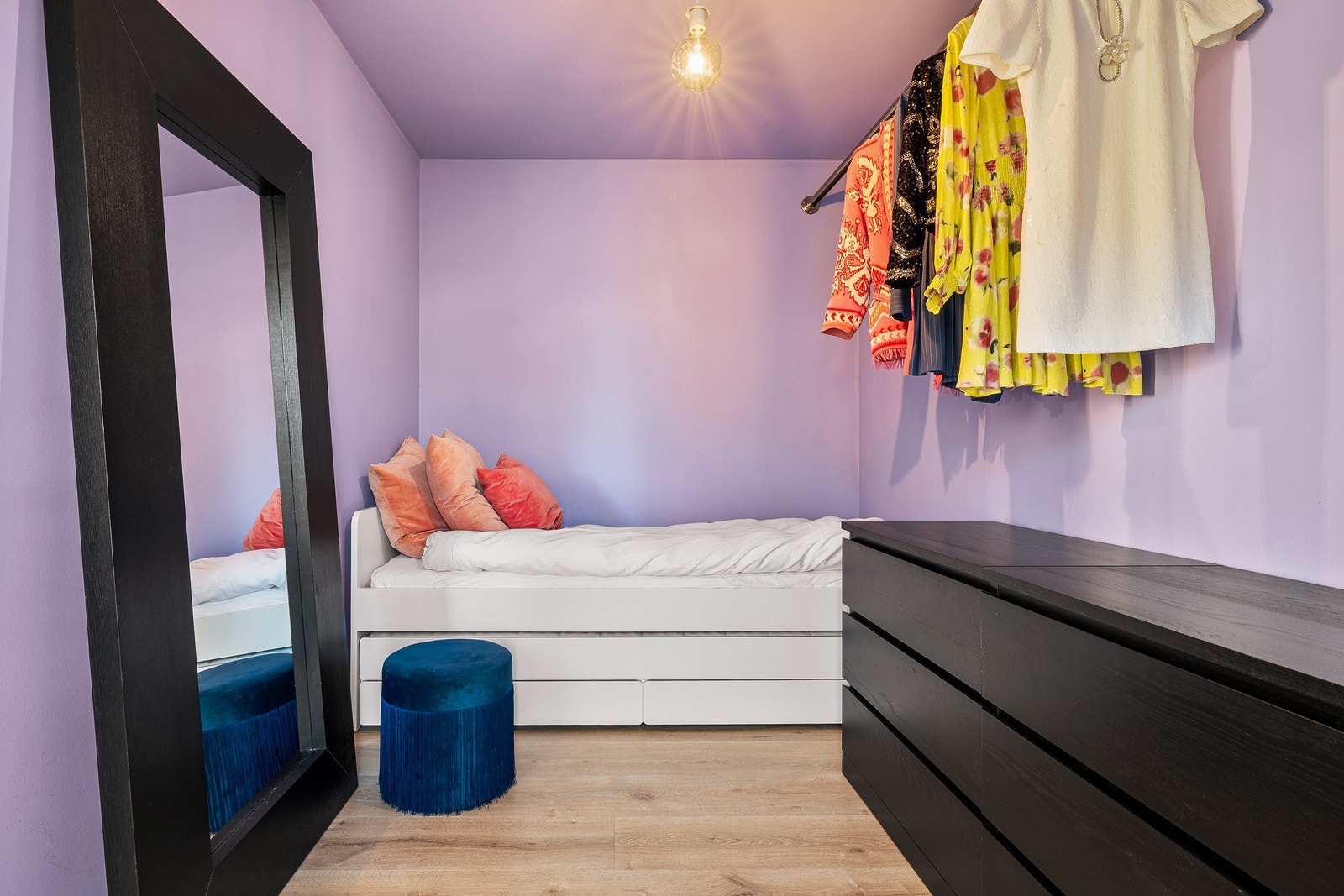 Soverommet fungerer godt som et gjesterom og er her malt i sval farge Galleribilde