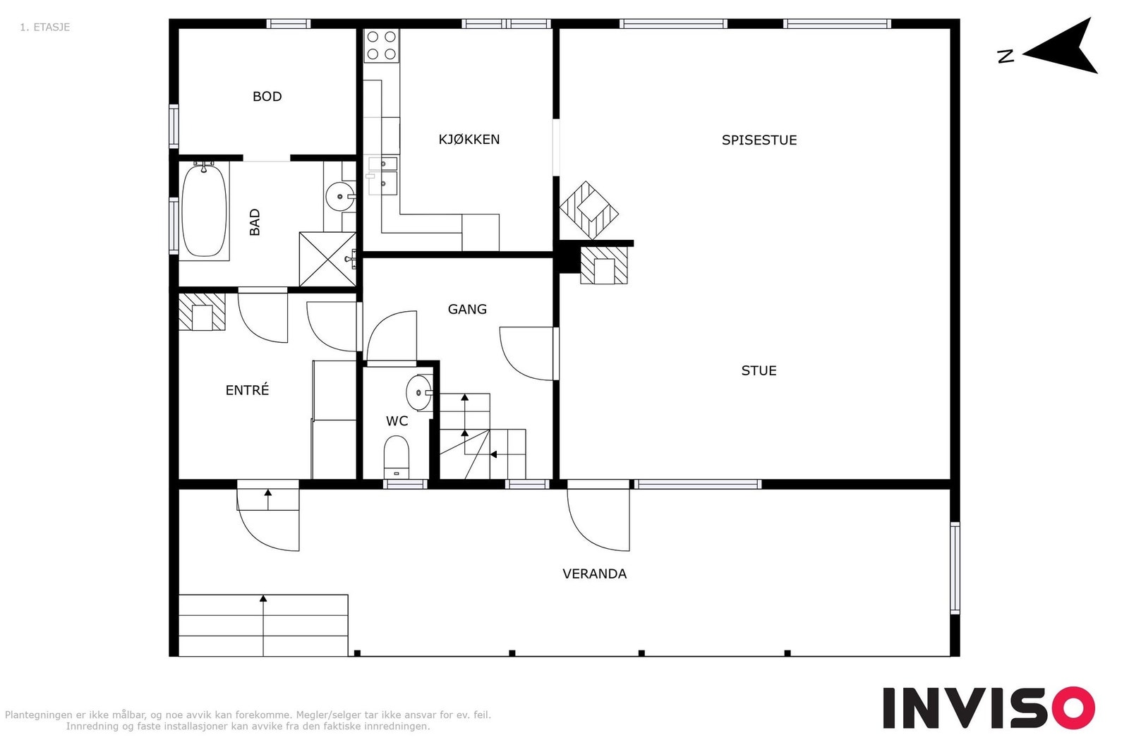 Plan tegning 1.etg. Galleribilde
