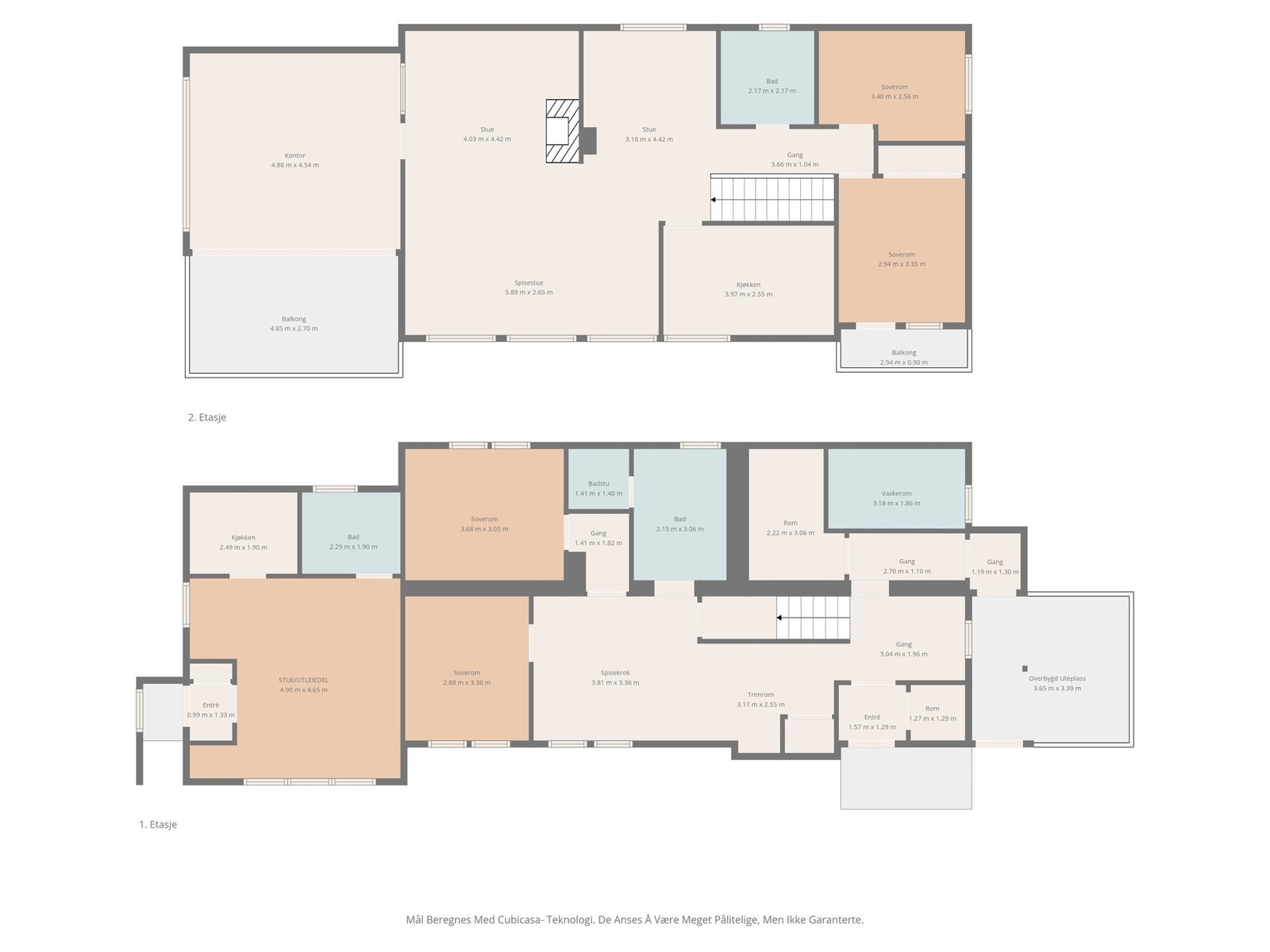 Plantegning begge etasjer Galleribilde