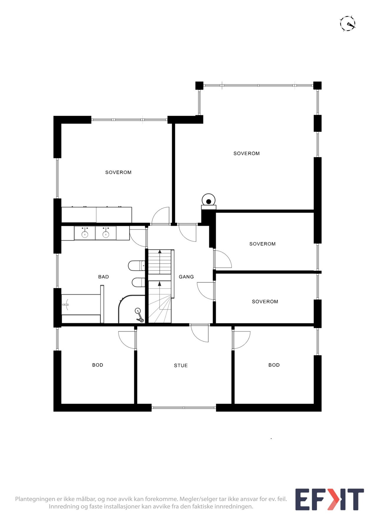 Plantegning andreetasje. Galleribilde