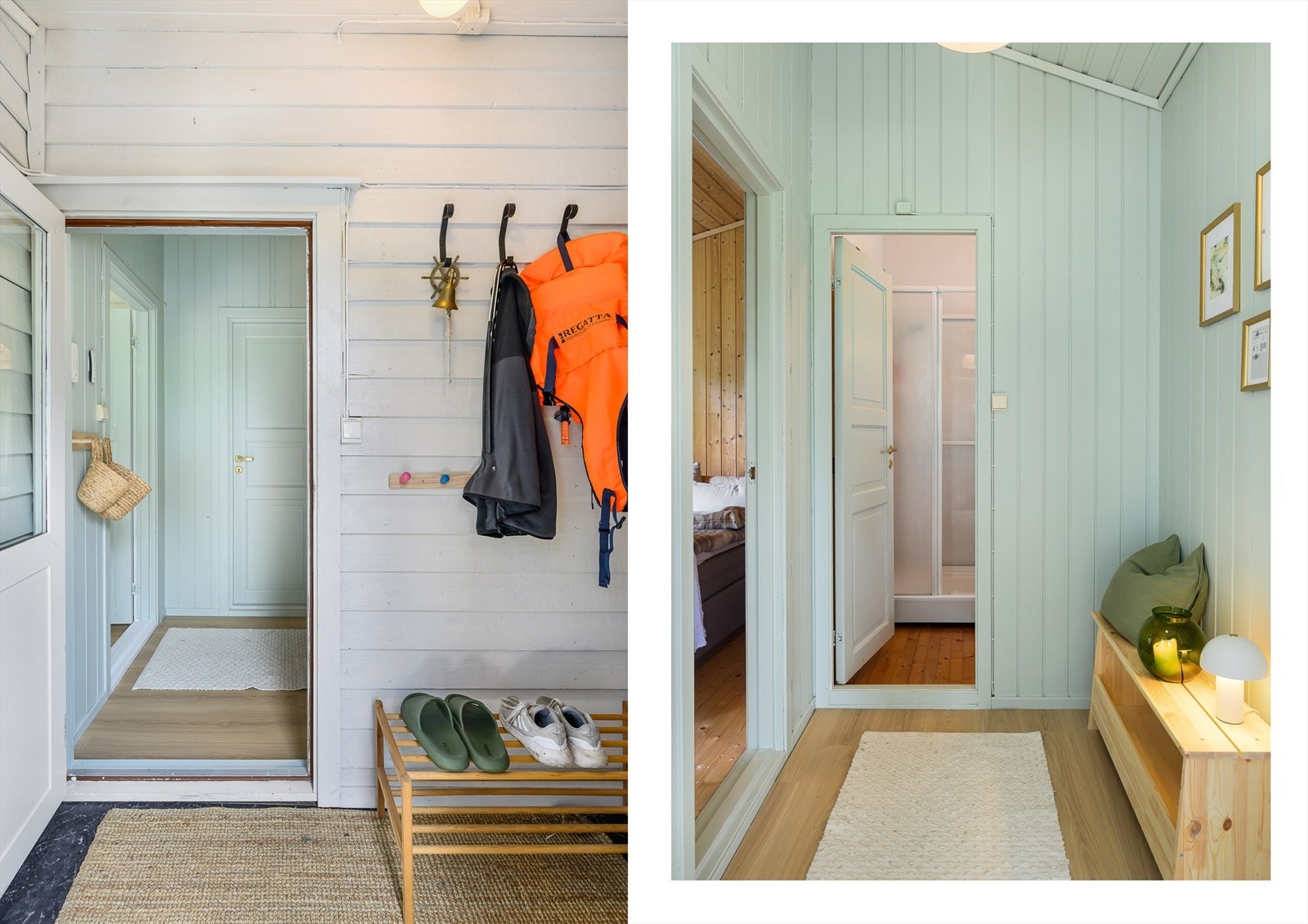 Entré hvor man kan henge fra seg yttertøy og sko. Galleribilde